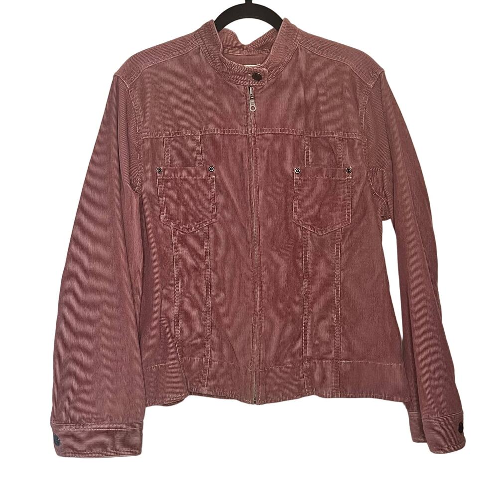 J. Jill mauve corduroy zip up jacket Size XL
